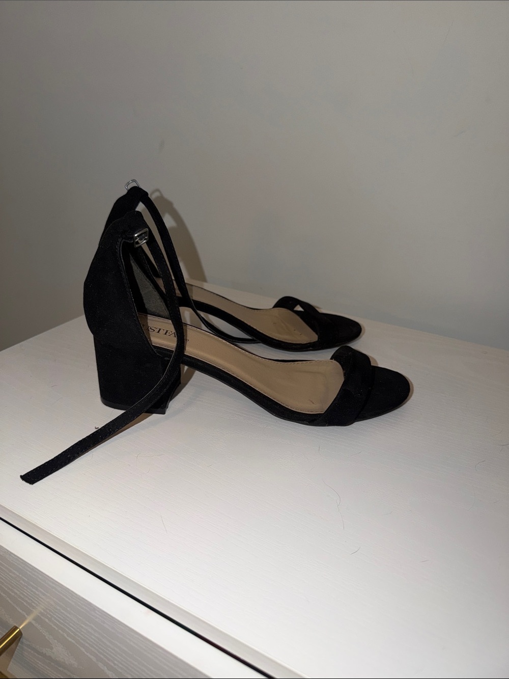 JustFab Black Ankle-Tie Block Heels